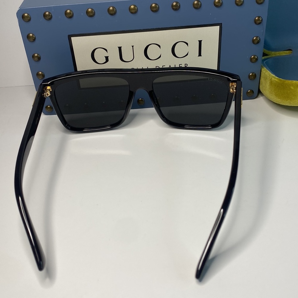 💯- New-GUCCI Grey /Black Browline unisex Sunglasses GG0748S 001 59 - Picture 7 of 14